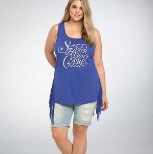 Torrid tank top with fringe sides size 4